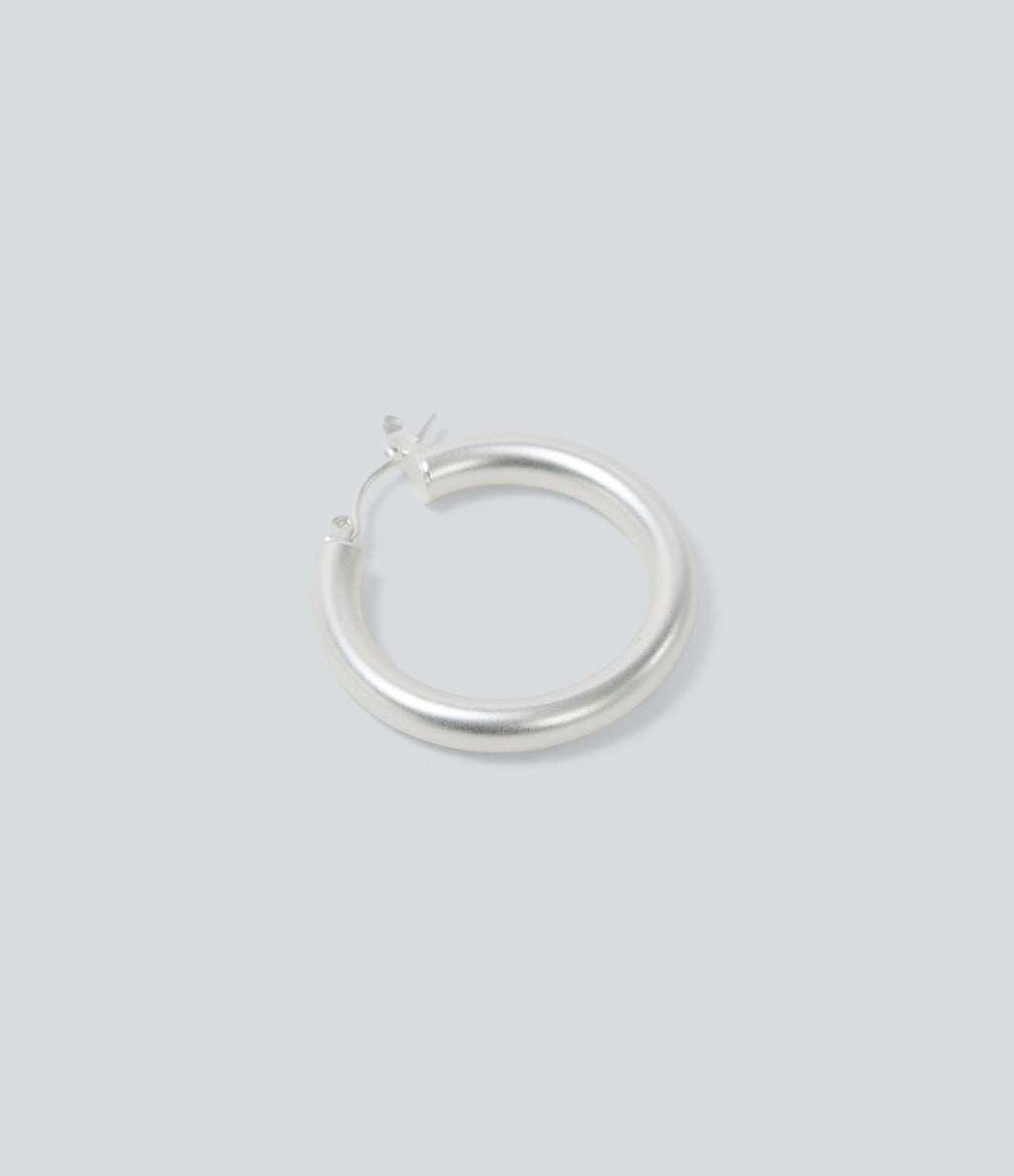 Copper Hoop Earrings — Silver — additional view
