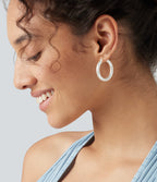 Copper Hoop Earrings — Silver — additional view