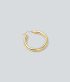 Copper Hoop Earrings — Gold — view 2