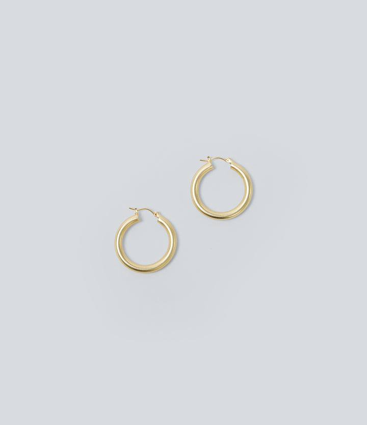 Copper Hoop Earrings — Gold — view 1