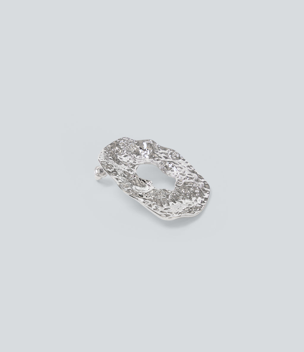 Alloy Hollow Irregular Circle Earrings — Silver — additional view