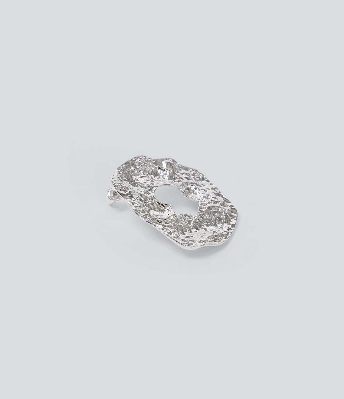 Alloy Hollow Irregular Circle Earrings — Silver — additional view