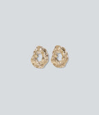 Alloy Hollow Irregular Circle Earrings — Gold — view 1
