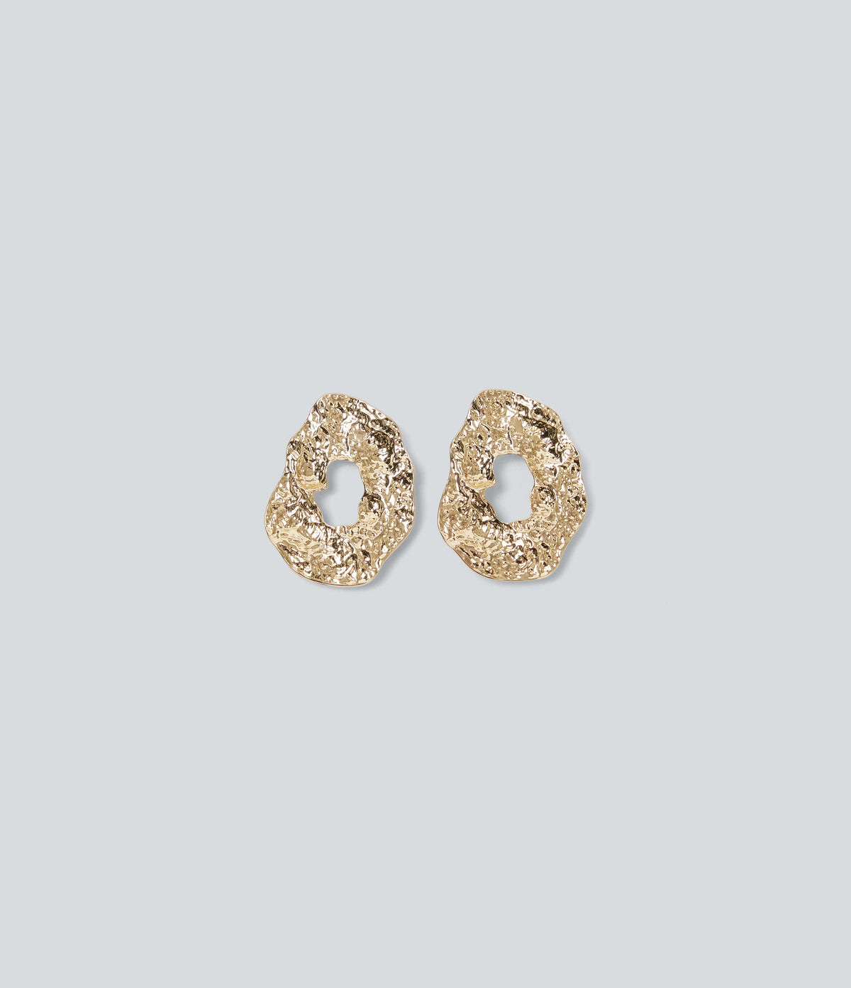 Alloy Hollow Irregular Circle Earrings — Gold — view 1