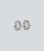 Alloy Hollow Irregular Circle Earrings — Silver — view 4