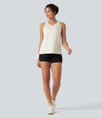 Cut-Out Back Slim Yoga Tank Top — Marshmallow — view 8