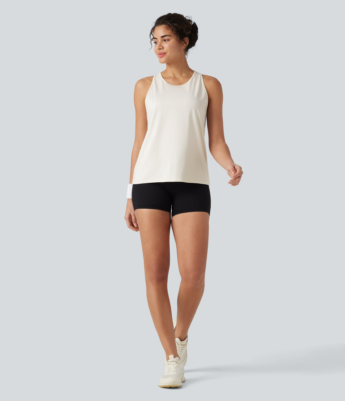 Cut-Out Back Slim Yoga Tank Top — Marshmallow — view 8