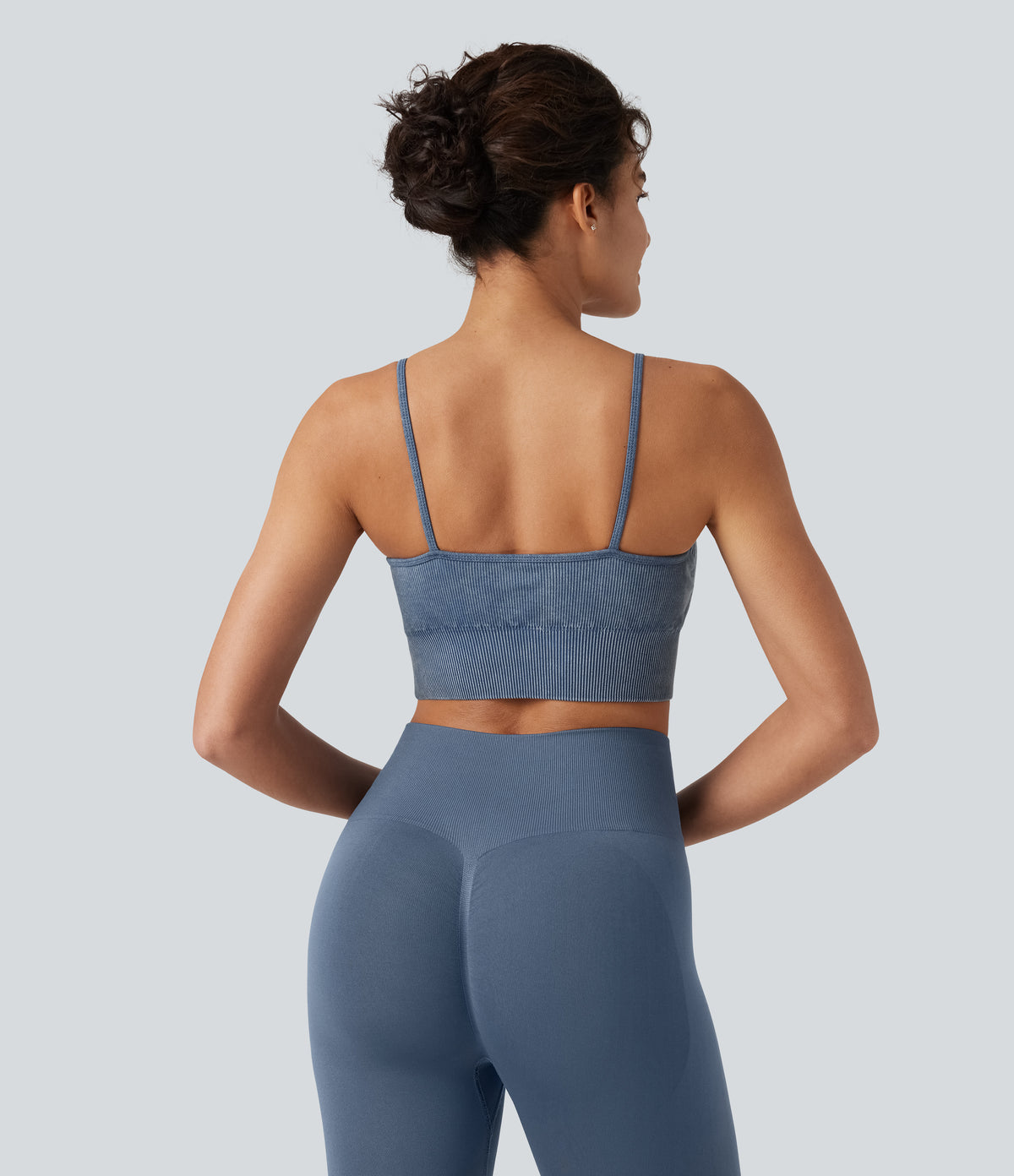 OneForm Seamless Flow Low Support Washed Workout Sports Bra — Wild Wind — view 2
