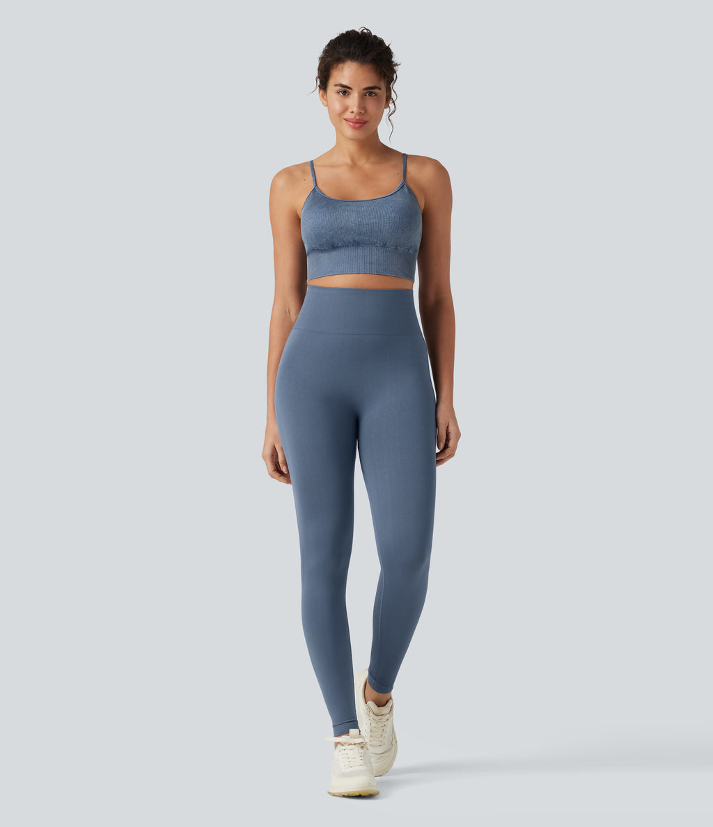 OneForm Seamless Flow Low Support Washed Workout Sports Bra — Wild Wind — view 6