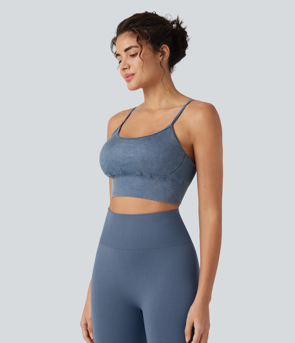 OneForm Seamless Flow Low Support Washed Workout Sports Bra — Wild Wind — view 3
