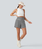 High Waisted 2-in-1 Stripe Shorts 5'' with Pockets — Inkbound Classic Stripe — view 8