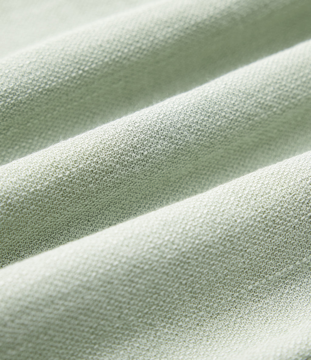 Round Neck Sleeveless Drawstring Linen-Feel Casual Jumpsuit with Pockets — Fog Green — view 7