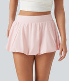Low Rise 2-in-1 Micro Mini Dance Bubble Skirt with Pocket — Mauve Chalk — view 5
