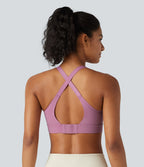 Medium Support Molded Spacer Training Sports Bra — Moonlite Mauve — view 2