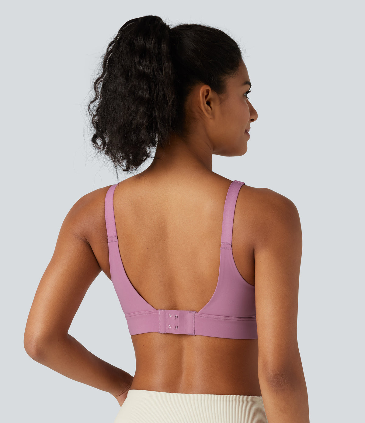 Medium Support Molded Spacer Training Sports Bra — Moonlite Mauve — view 3