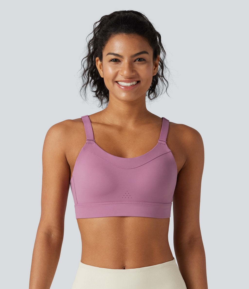 Medium Support Molded Spacer Training Sports Bra — Moonlite Mauve — view 6