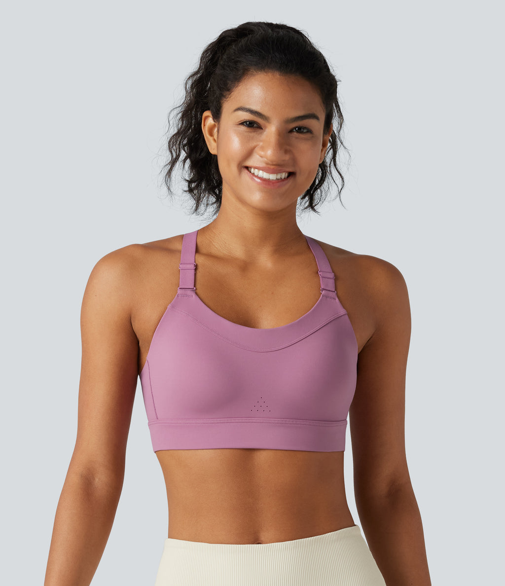 Medium Support Molded Spacer Training Sports Bra — Moonlite Mauve — view 5