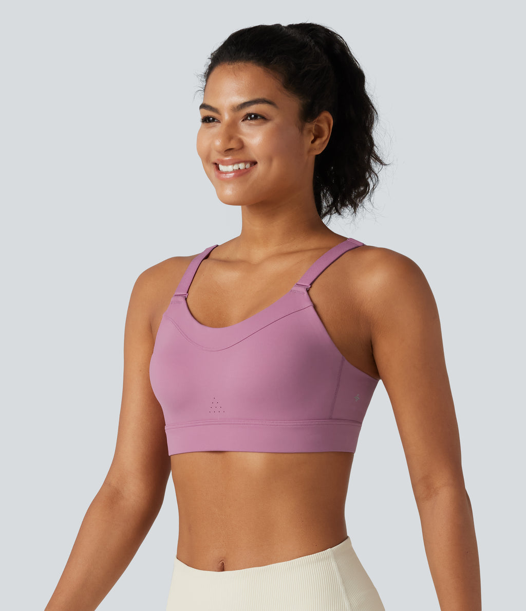 Medium Support Molded Spacer Training Sports Bra — Moonlite Mauve — view 4