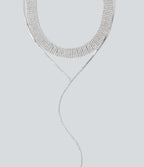 Rhinestone Necklace — Silver — view 5