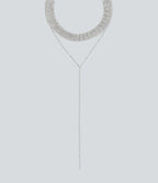 Rhinestone Necklace — Silver — view 2