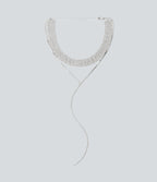 Rhinestone Necklace — Silver — view 1