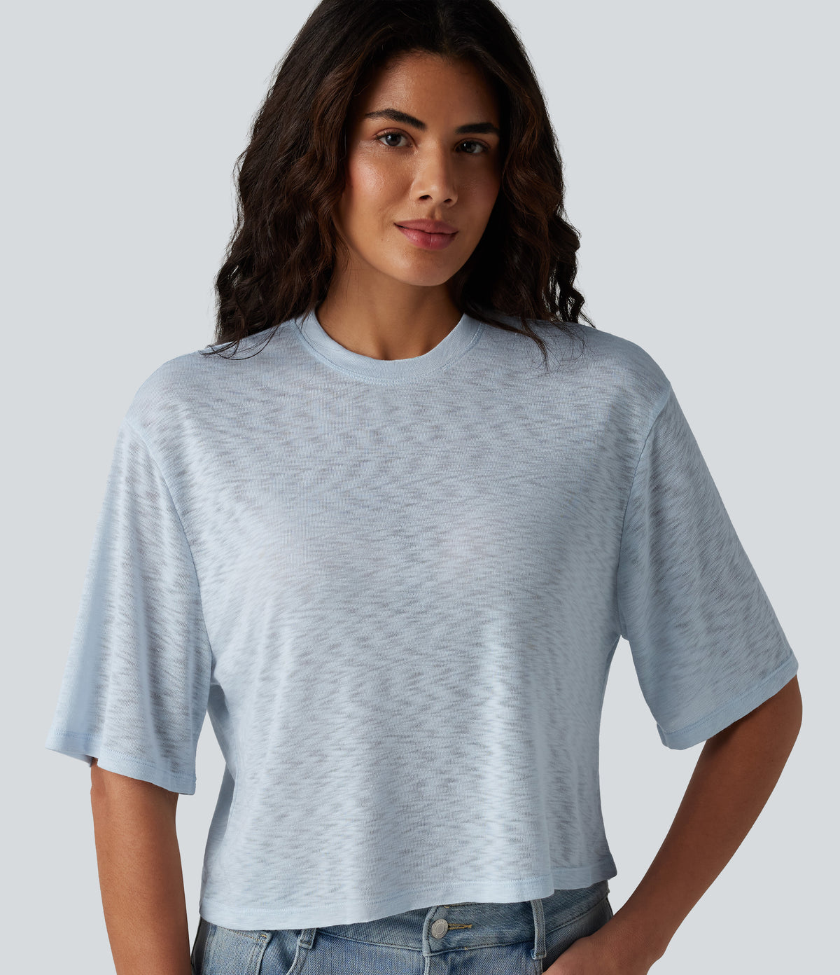 Round Neck Short Sleeve Casual Top — Country Air — view 1