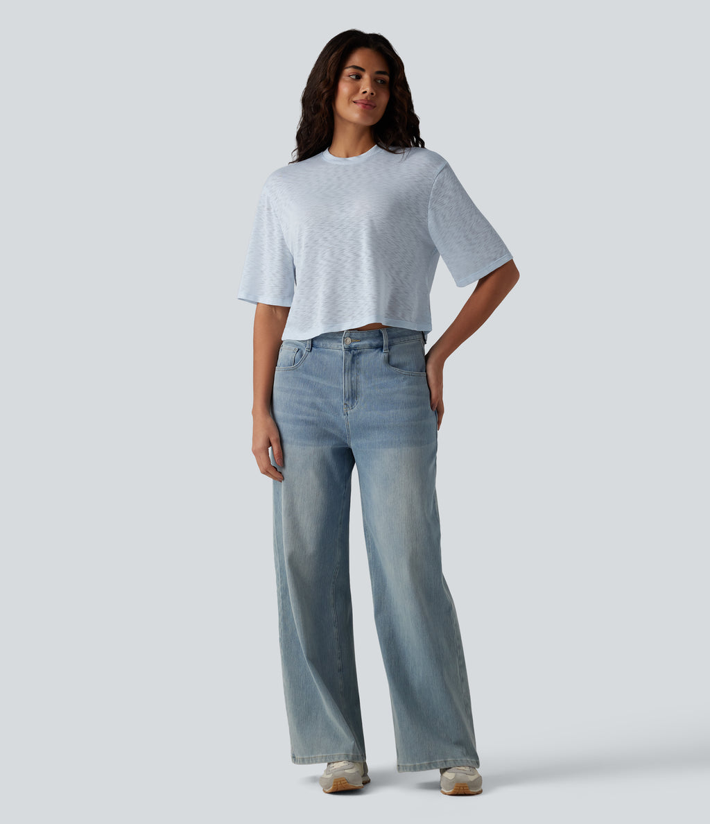 Round Neck Short Sleeve Casual Top — Country Air — view 5