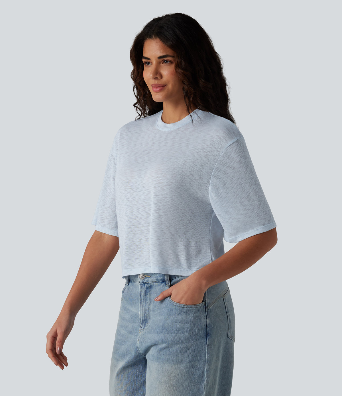 Round Neck Short Sleeve Casual Top — Country Air — view 3