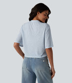 Round Neck Short Sleeve Casual Top — Country Air — view 2