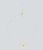 Rhinestone Necklace — Gold — view 1