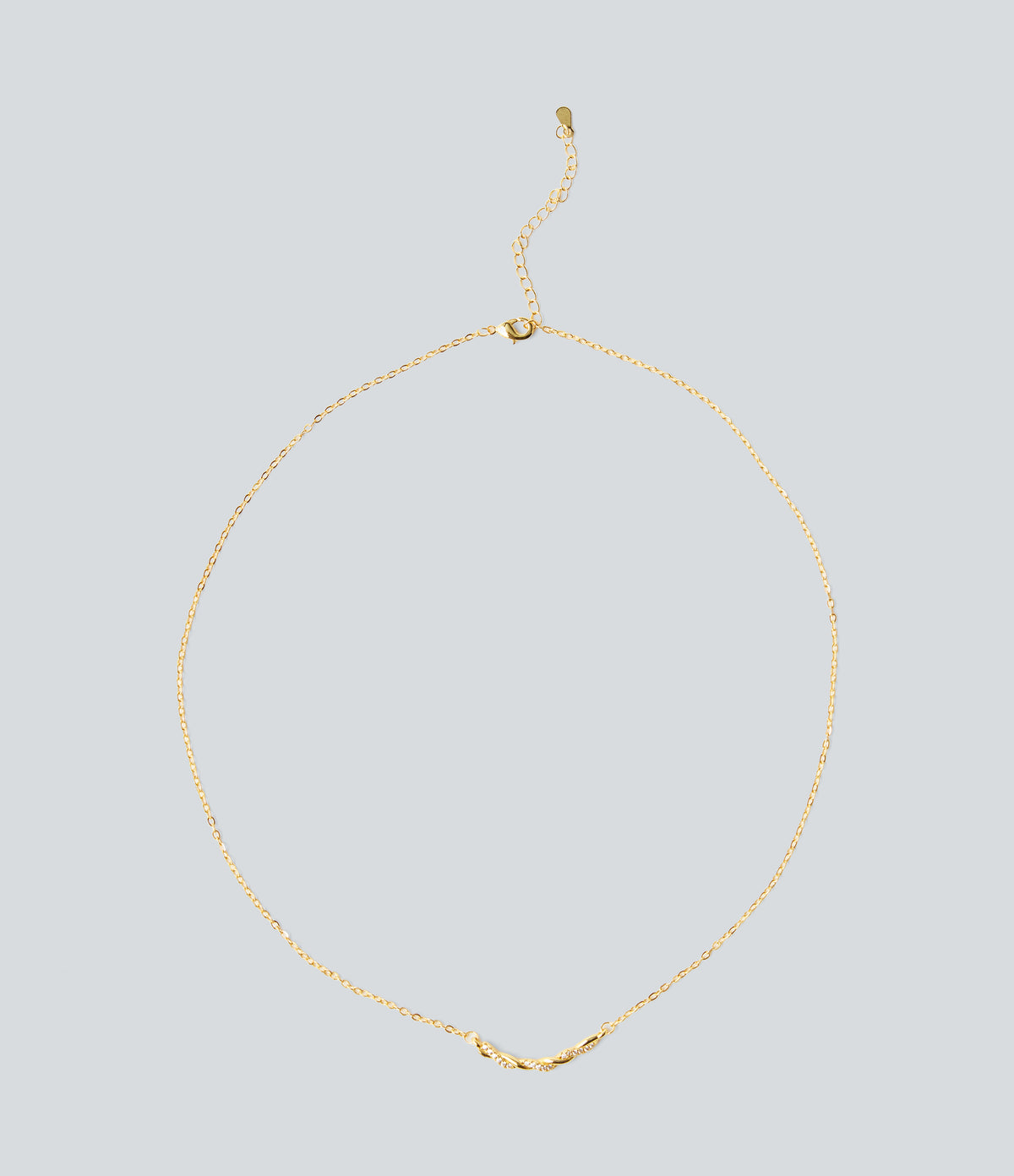 Rhinestone Necklace — Gold — view 1