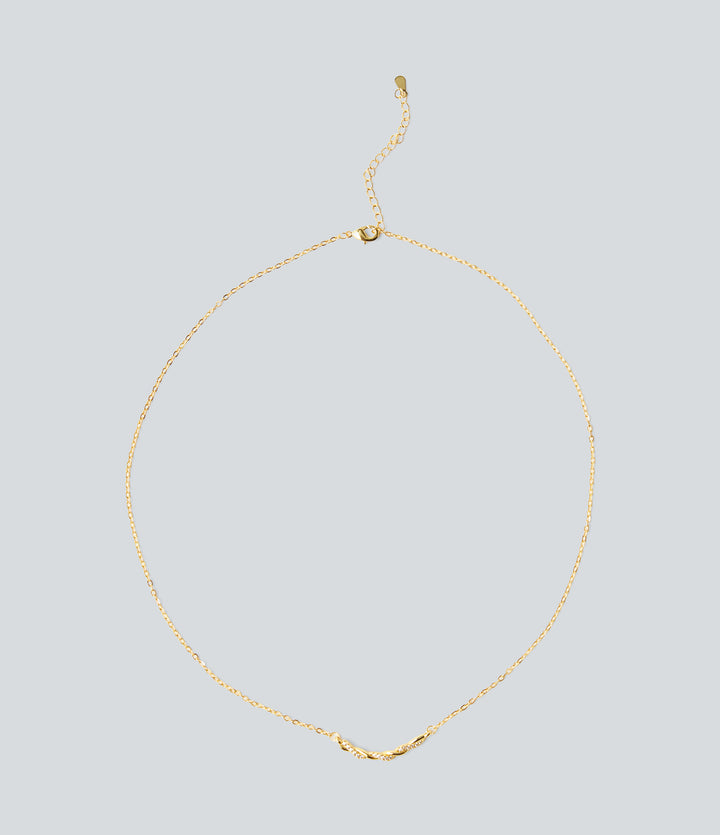 Rhinestone Necklace — Gold — view 1
