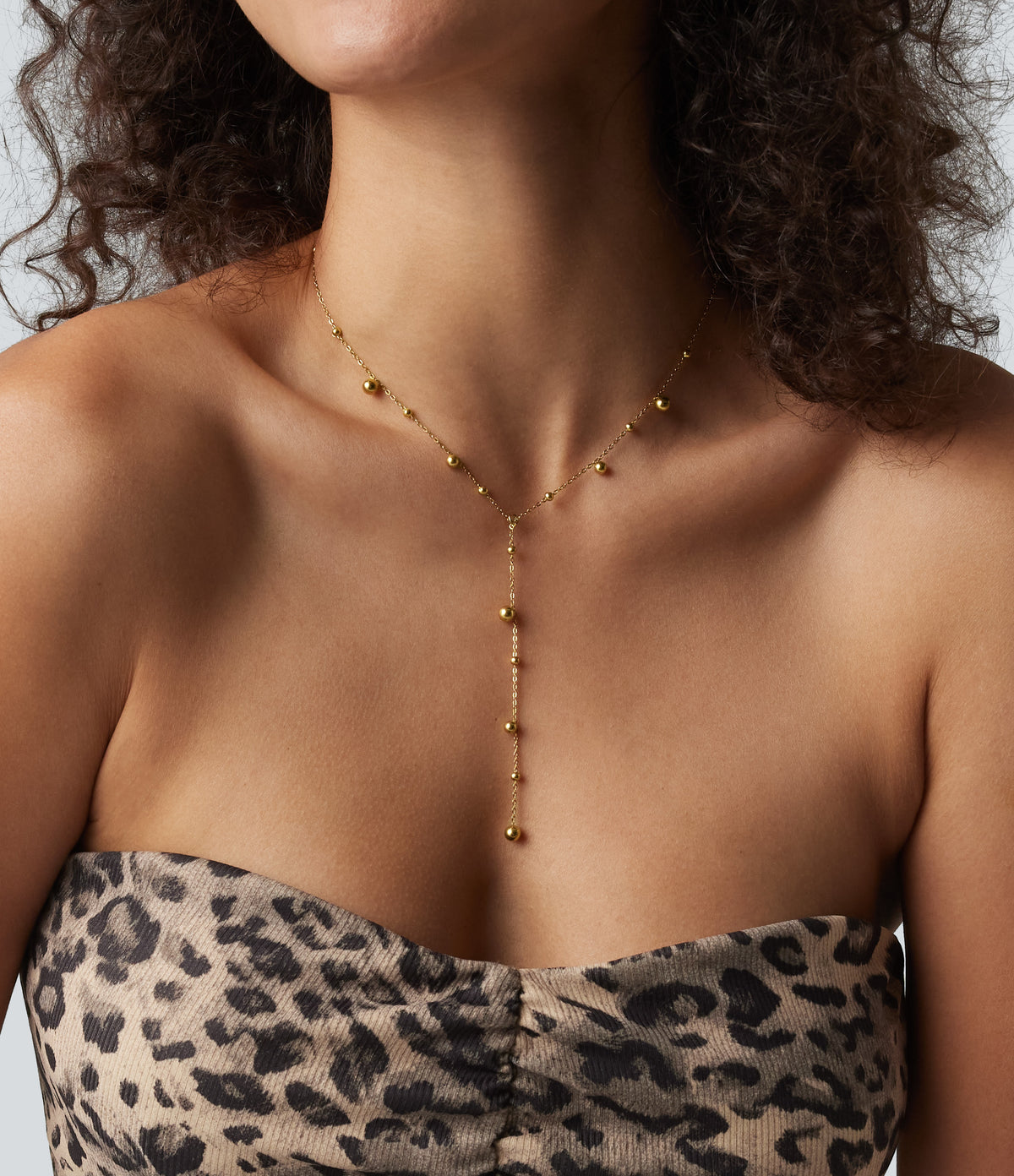 Stainless Steel Necklace — Gold — view 3