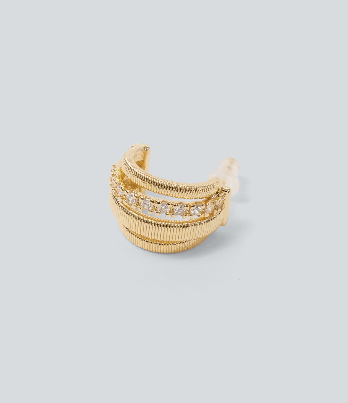 Rhinestone Earrings — Gold — view 2
