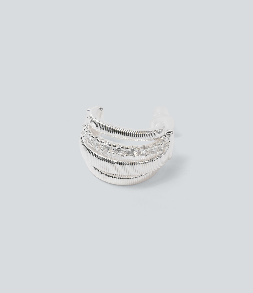 Rhinestone Earrings — Silver — additional view