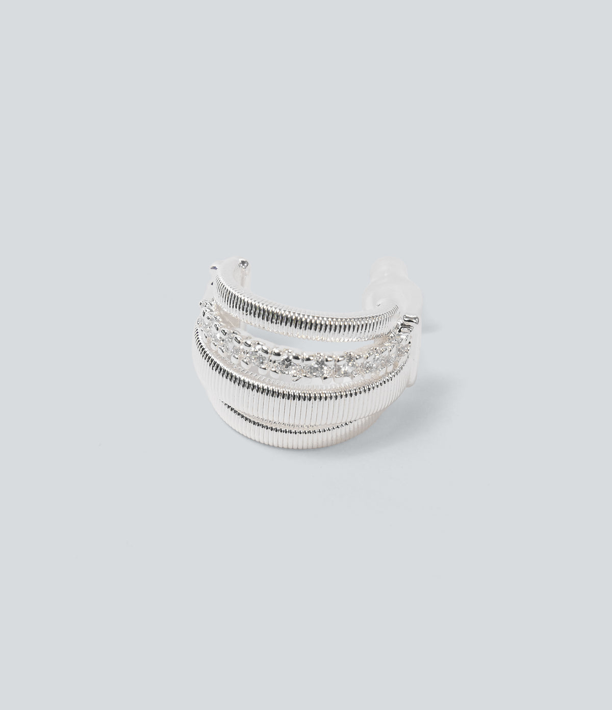 Rhinestone Earrings — Silver — additional view