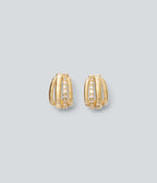 Rhinestone Earrings — Gold — view 1