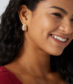 Rhinestone Earrings — Gold — view 3
