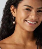 Geo Pearl Earrings — Silver — additional view