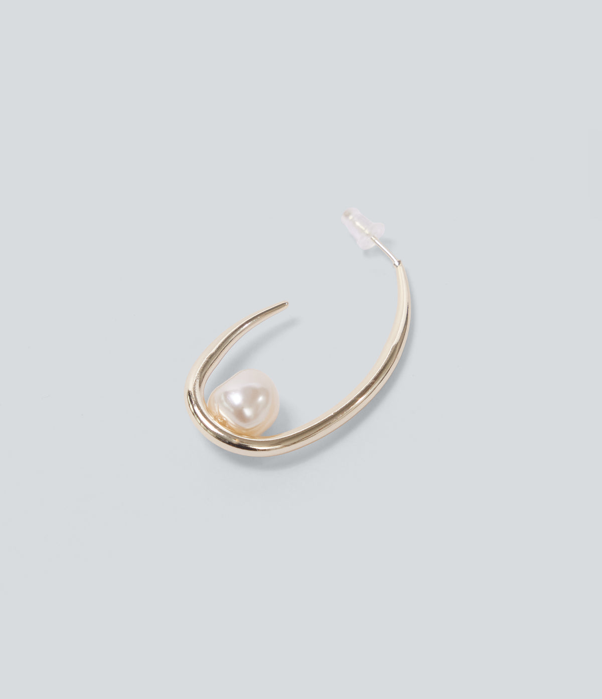 Geo Pearl Earrings — Gold — view 2