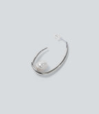 Geo Pearl Earrings — Silver — additional view