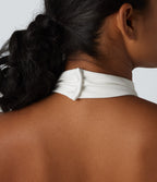 Halter Tie Back Casual Tank Top — White — view 5