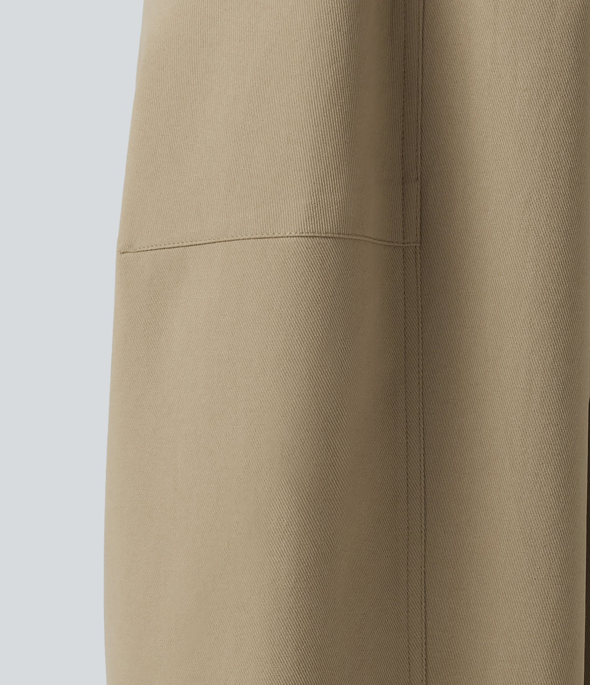High Waisted Casual Barrel Leg Trousers with Pockets — Khaki — view 6