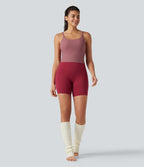 Backless U-Neck Built-in Bra Dance Tank Top — Deco Rose — view 8
