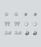 6 Pairs Earrings Set — Silver — additional view