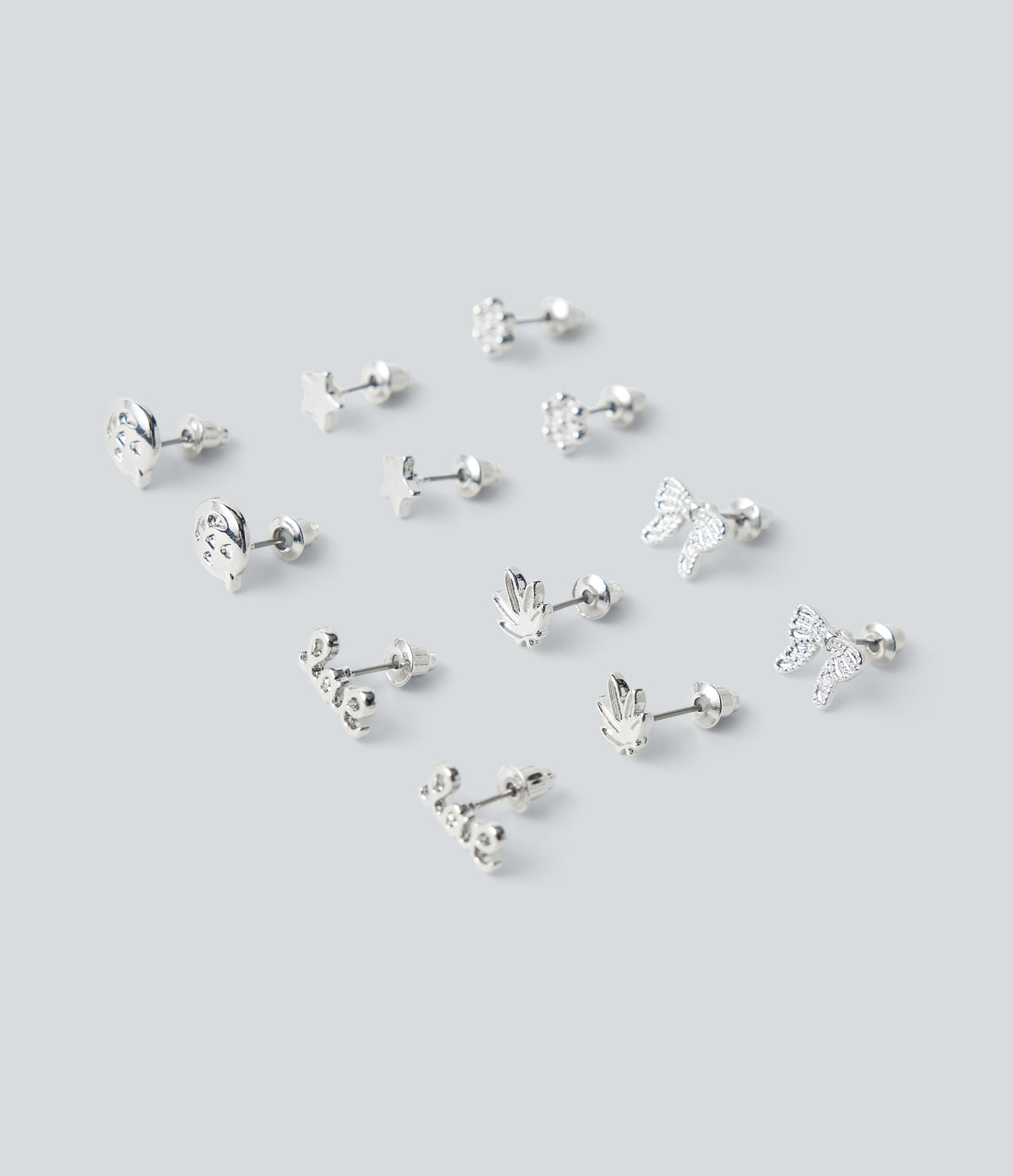 6 Pairs Earrings Set — Silver — view 5