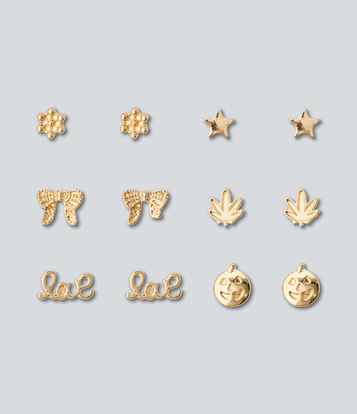 6 Pairs Earrings Set — Gold — view 2