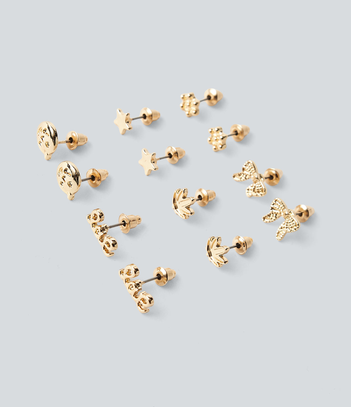6 Pairs Earrings Set — Gold — view 1