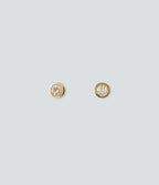 Rhinestone Earrings — Gold — view 1
