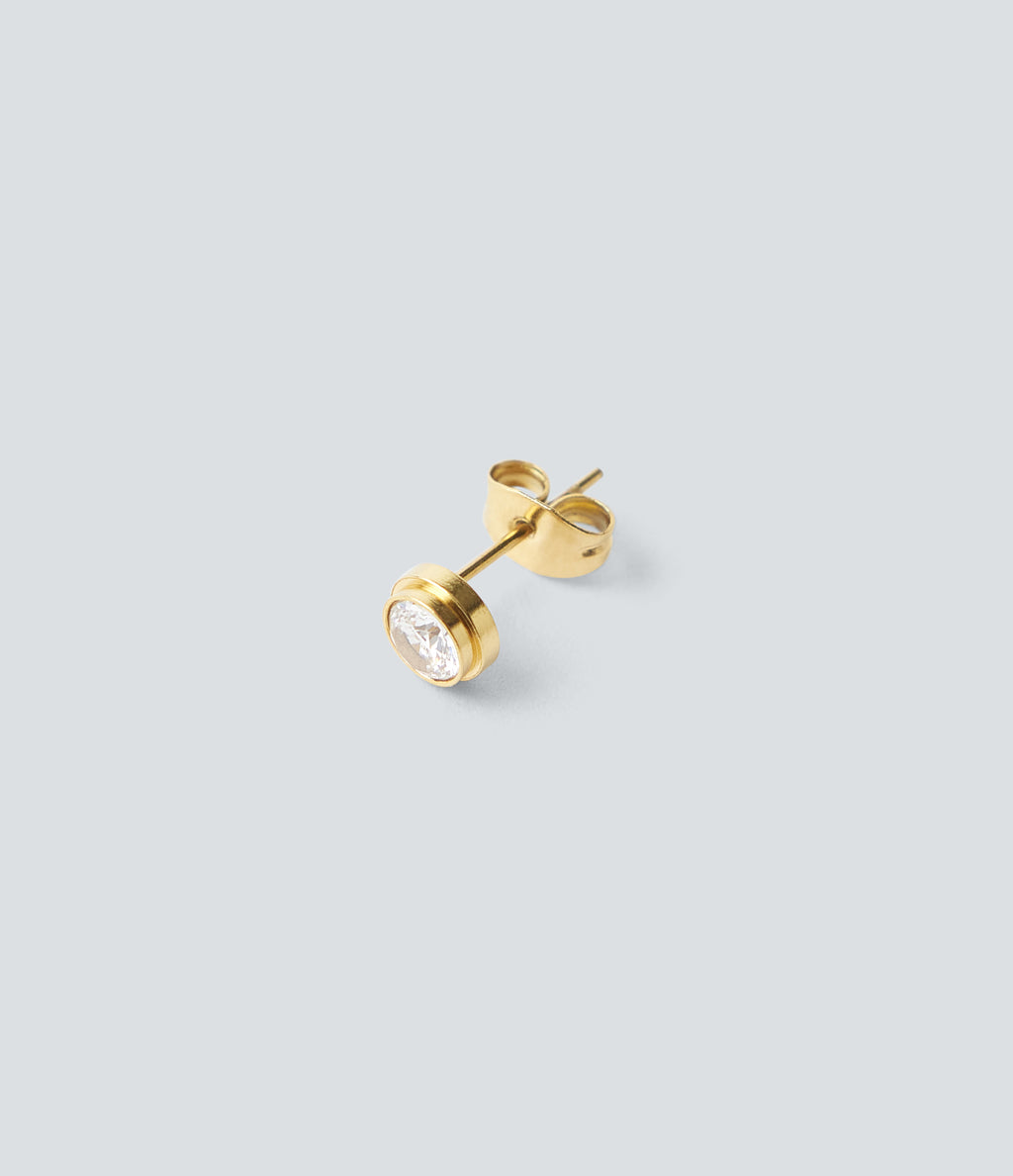 Rhinestone Earrings — Gold — view 2